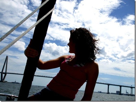 women sail bridge